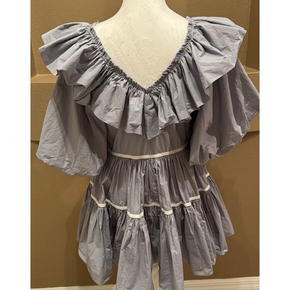 Sofie The Label Blue Mini Babydoll V Neck Party Dress Size S - Picture 4 of 7